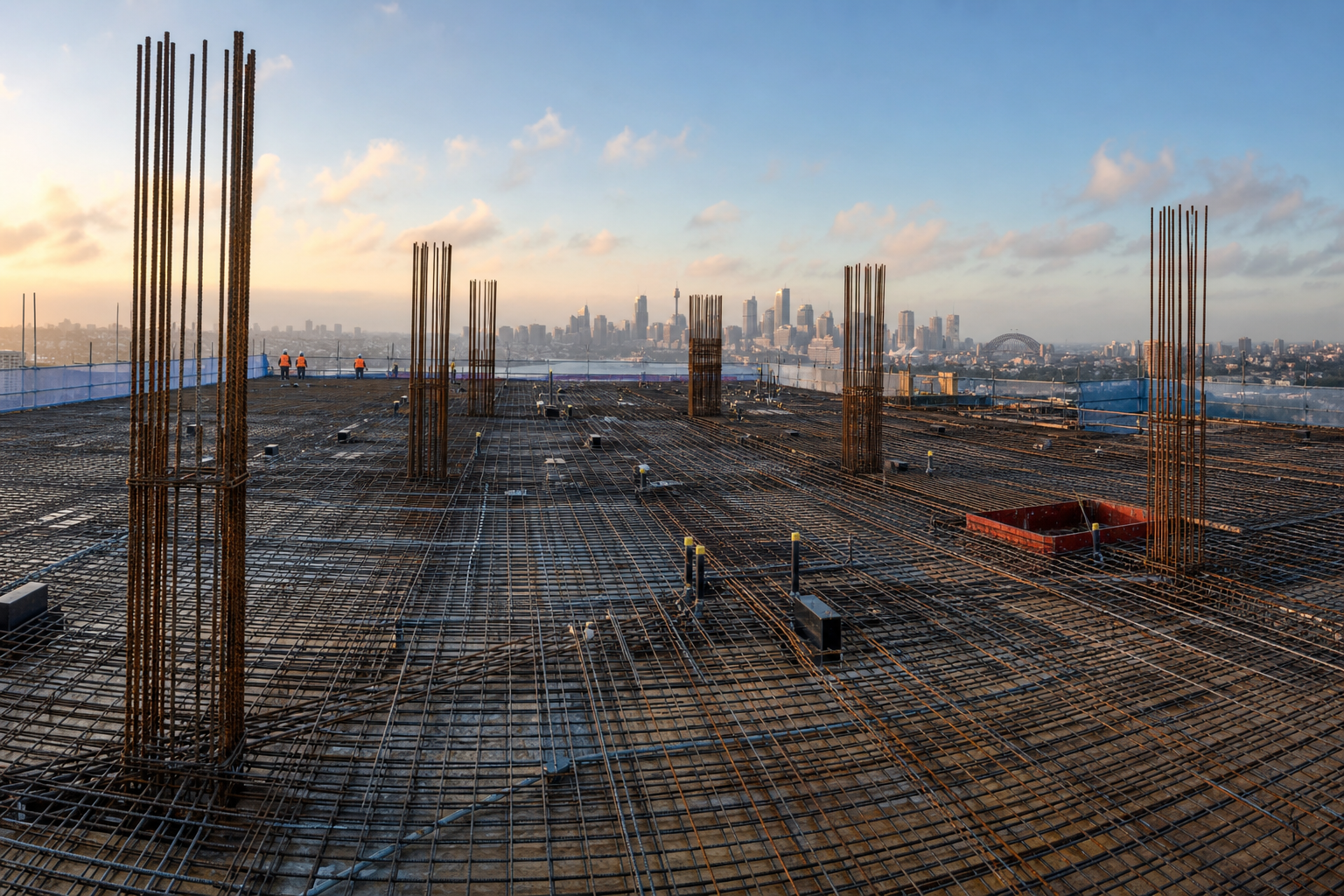 High-rise residential and commercial steel fixing