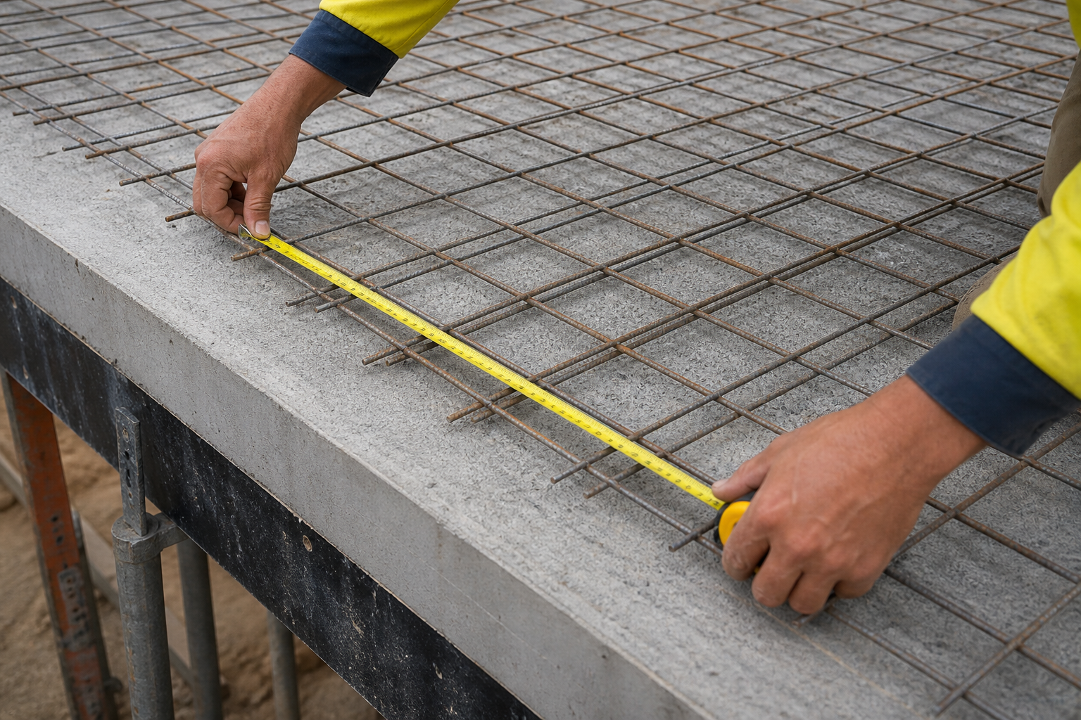 Mesh lap verification on a South Australian slab