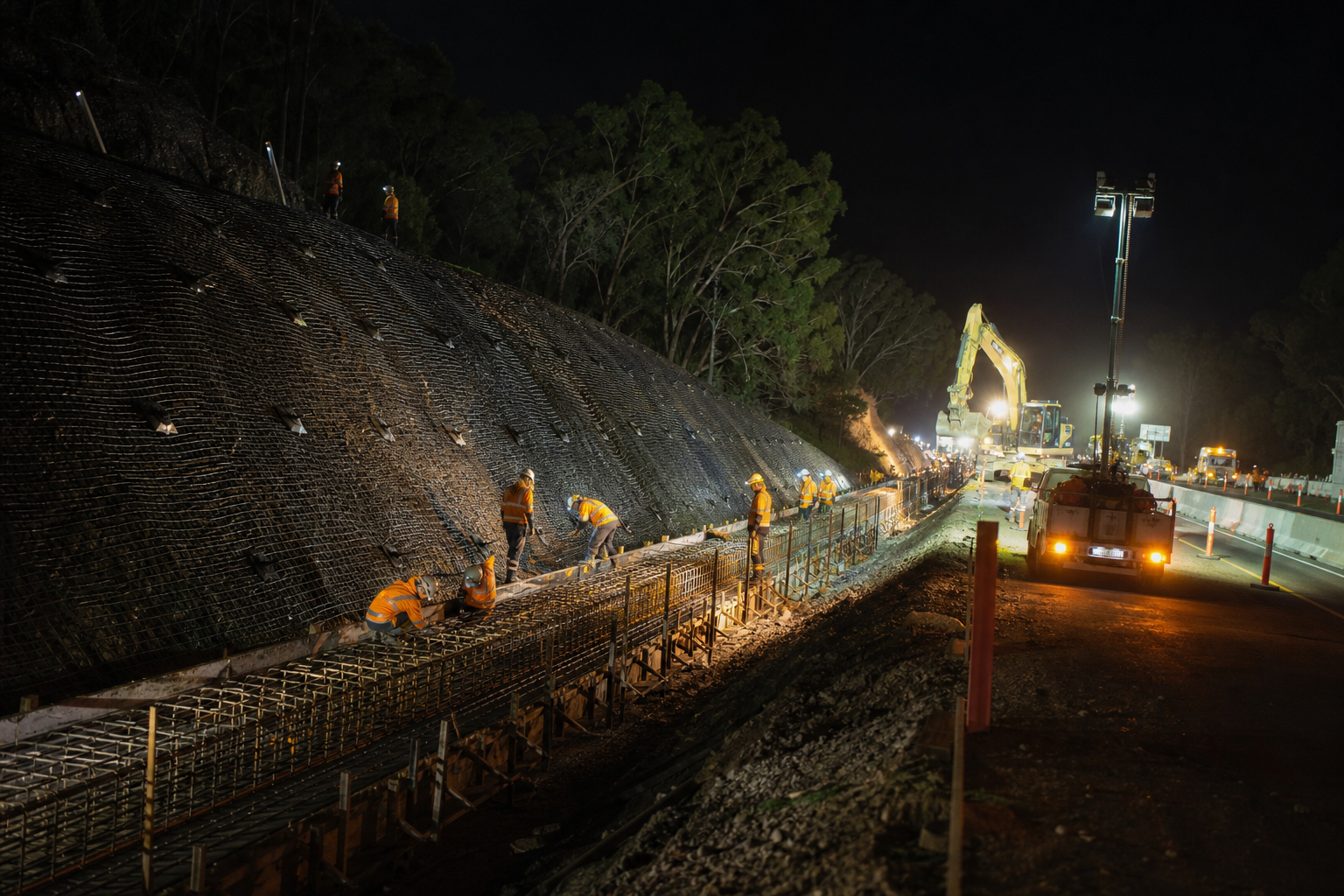 Steel fixing in an active South Australian road corridor