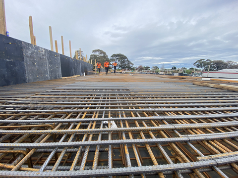 Completed reinforcement package on a commercial construction project in Adelaide