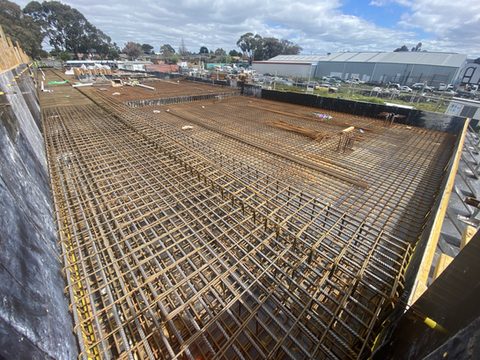 Reinforcement bar cage installed for a commercial footing in Adelaide