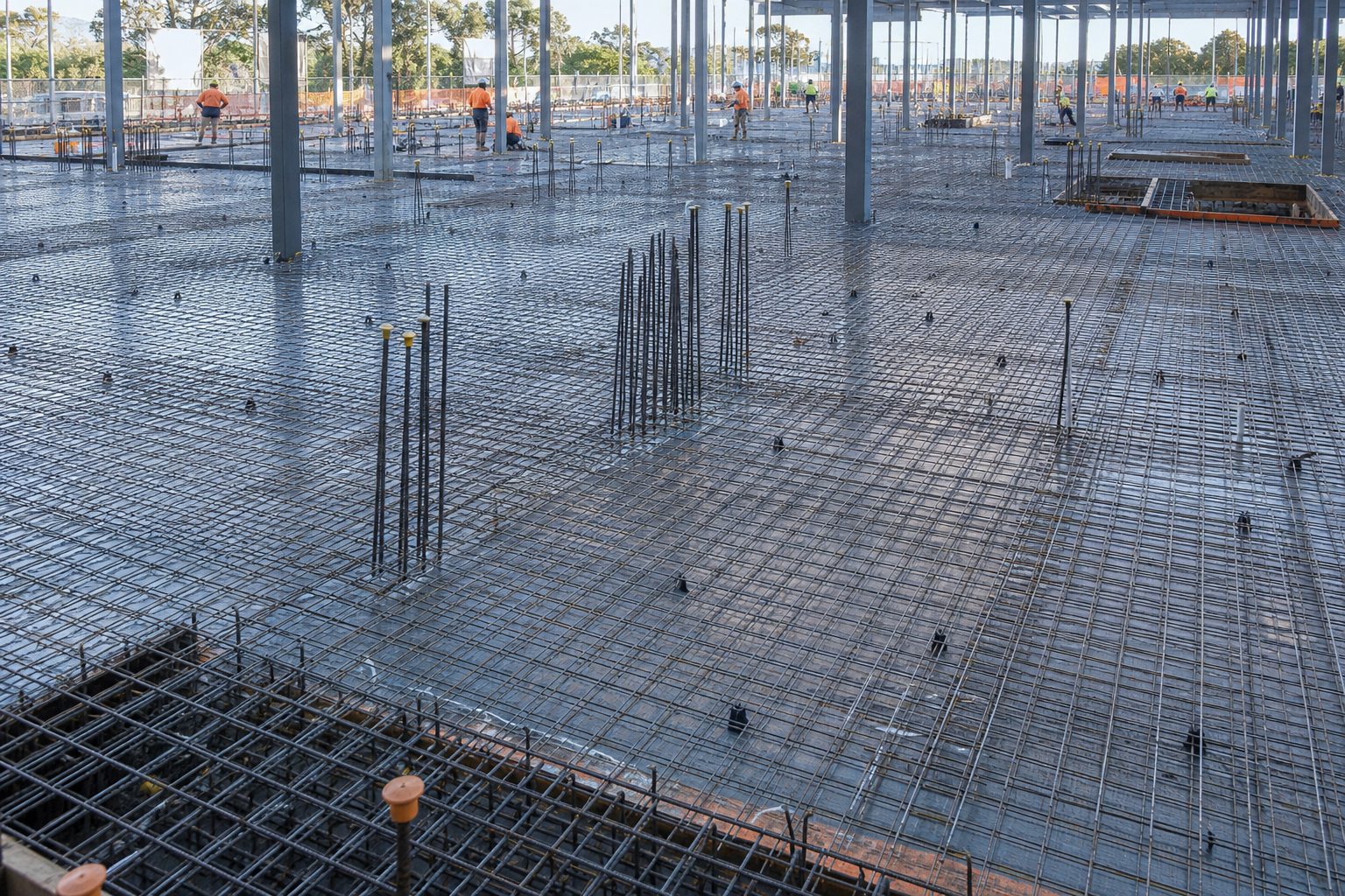 Column and podium slab steel fixing in Adelaide CBD