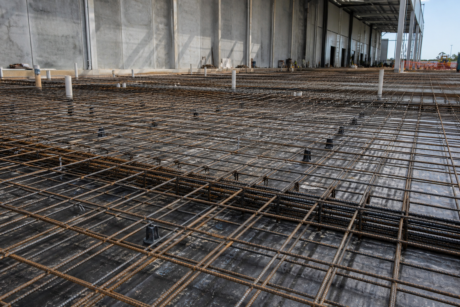 Port Adelaide industrial slab package steel fixing