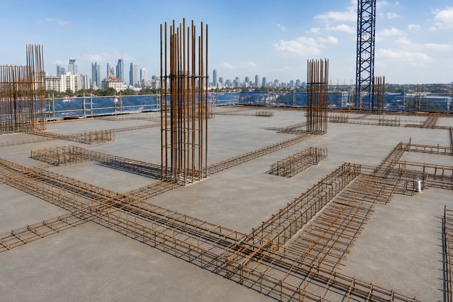 Column and wall steel fixing at Norwood site